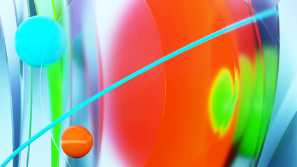 A colorful and playful abstract background with glowing shapes, perfect for brightening up your desktop or smartphone screen. 3D Render