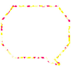 ステンドグラス風吹き出し　三角形模様　角のある八角形