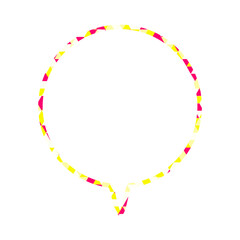 ステンドグラス風吹き出し　三角形模様　丸形の下向き