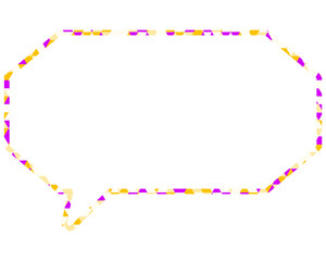 ステンドグラス風吹き出し　三角形模様　細長い八角形