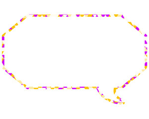 ステンドグラス風吹き出し　三角形模様　細長い八角形