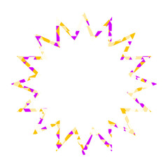 ステンドグラス風吹き出し　三角形模様　ギザギザした形