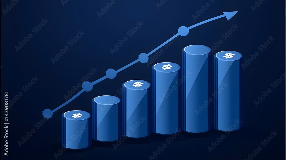 Poster tracking inflation rates a dynamic bar graph visualization in a dark environment