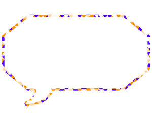 ステンドグラス風吹き出し　三角形模様　細長い八角形