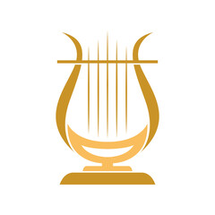 Harp musical instrument icon logo