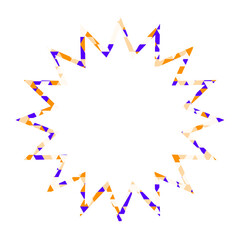 ステンドグラス風吹き出し　三角形模様　ギザギザした形