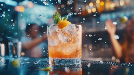 Refreshing cocktail bartender bar nightlife summer drink