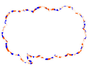 Fototapeta premium ステンドグラス風吹き出し 三角形模様 細長い雲形