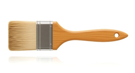 Wooden-Handled Paintbrush: A Clean, Simple Design