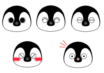 Emperor penguin baby 5-pattern expression set