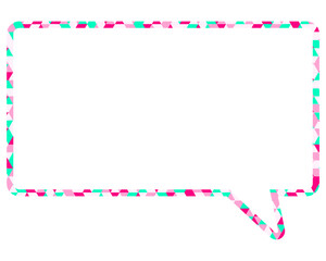 ステンドグラス風吹き出し　三角形模様　四角形