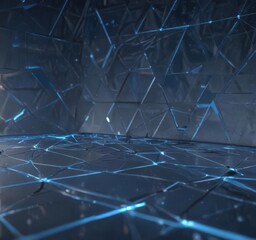 Obraz premium Abstract blue tech background Geometric shapes, lines, grid, engineering style , structure, background, texture