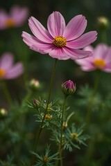 Fototapeta premium pink and white flower