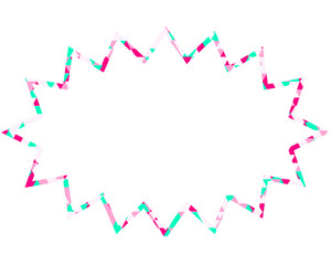 ステンドグラス風吹き出し　三角形模様　細長いギザギザした形