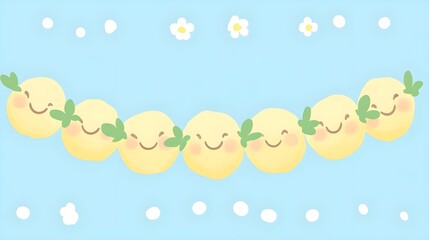 Cheerful lemon characters whimsical background flat design playful environment lighthearted concept