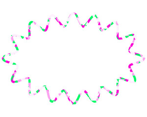 ステンドグラス風吹き出し　三角形模様　細長い丸みのあるギザギザした形