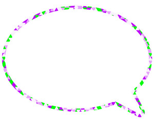 ステンドグラス風吹き出し　三角形模様　丸形