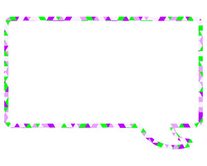 ステンドグラス風吹き出し　三角形模様　四角形