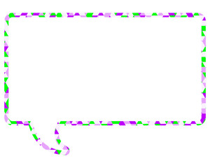 ステンドグラス風吹き出し　三角形模様　四角形