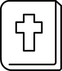 Obraz premium Simple bible icon illustration with cross symbol representing religion and faith