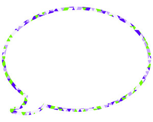 Naklejka premium ステンドグラス風吹き出し 三角形模様 丸形