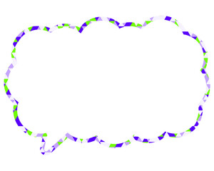 ステンドグラス風吹き出し　三角形模様　細長い雲形
