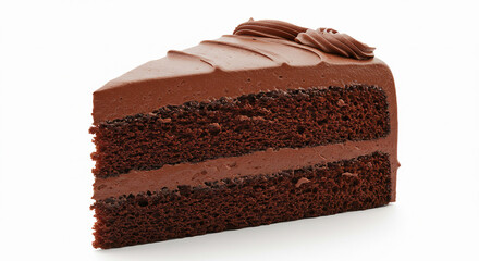 Chocolate cake isolated on white, IA generativa