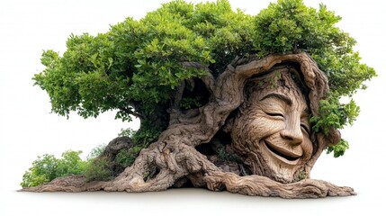 Majestic old tree lush green foliage sprawling roots nature photography