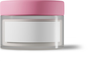 cosmetic cream tub on floor