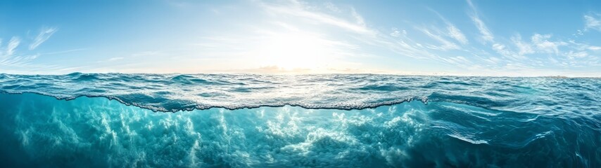 Fototapeta premium 360 degree hdr seascape view ocean horizon nature photography clear sky environment