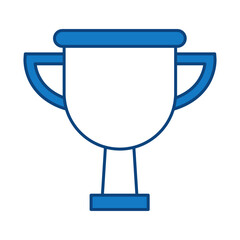Trophy Blue Line Icon. Award, Success, Achievement, Sport, Competition, Medal, Champion, Winner, Leadership Editable Stroke Vector Illustration.