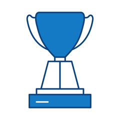Trophy Blue Line Icon. Award, Success, Achievement, Sport, Competition, Medal, Champion, Winner, Leadership Editable Stroke Vector Illustration.