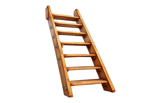 Ladder isolated on transparent or white background
