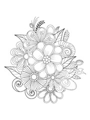 Floral decorative pattern sketch for living rooms