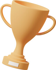 Gold trophy in air
