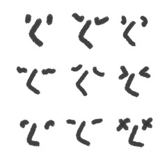 Set vector face character cute