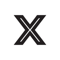 Bold Stylized X Icon with Inline Cuts