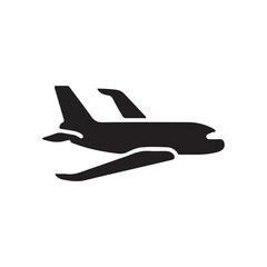 Airplane Silhouette Icon for Travel and Aviation