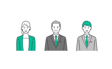 人物 ビジネスマンのイメージ ベクターイラスト表情セット素材