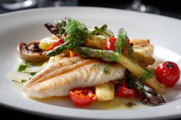 Fish meal fillet and veggies
