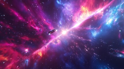 Obraz premium Cosmic journey through a vibrant nebula