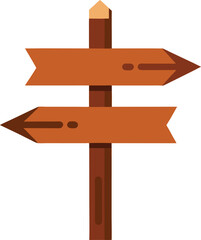 Wooden Arrow Sign Board Vector Illustration Rustic Pathfinding Directional Sign for Outdoor Design