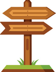 Wooden Arrow Sign Board Vector Illustration Rustic Pathfinding Directional Sign for Outdoor Design