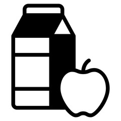 Milk and Apple Icon