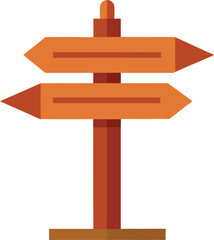 Wooden Arrow Sign Board Vector Illustration Rustic Pathfinding Directional Sign for Outdoor Design