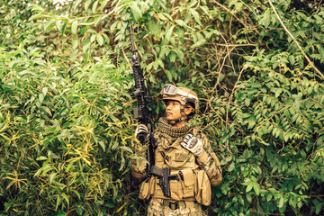 During this soldier's high alertness, his breathing becomes regular, his senses are alert, and...