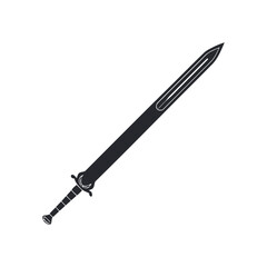 Black and White Sword Vector Set of Blades Logo Design V8