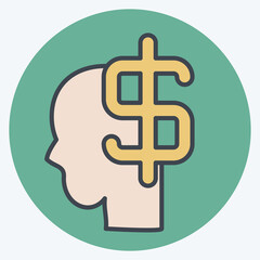 Icon Financial Advisor. related to Audit symbol. color mate style. design editable