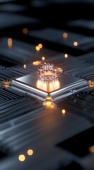 Central Processing Unit on Circuit Board with Glow Light Technology
