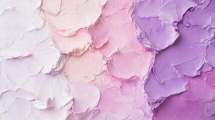Obraz premium Dreamy Pastel Texture: A Canvas of Lavender, Pink, and White Oil Paint Strokes Creating an Abstract, Textured Background for Artis